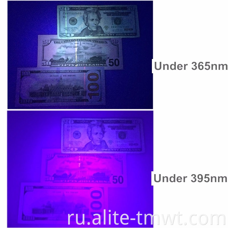 Высококачественная высокая мощность UV Black Light Pen 3W Светодиод 365 нм 395 нм UV Pocket Light